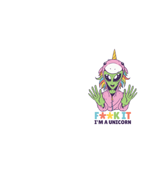 'Fuck it i''m a Unicorn vicces Alien Unikornis' model galben neon pe tricou