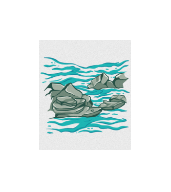 Oceanul cu Stânci model alb pe tricou