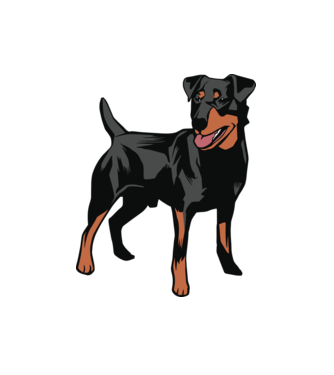 Câine de vânătoare german Terrier model alb pe tricou