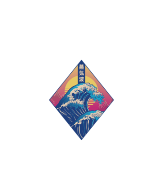 Vaporwave Val model alb pe tricou