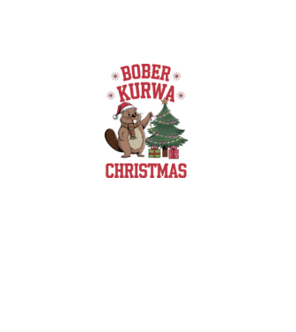 Bober Kurwa Christmas 3 model alb pe tricou