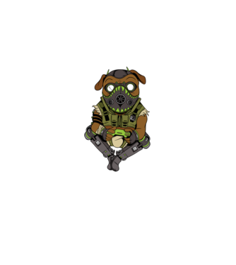 Mops Gamer model nisipiu pe tricou