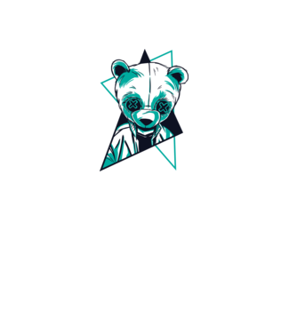 Panda Neon model alb pe tricou