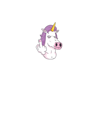Unicorn arată degetul model turcoaz pe tricou
