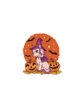 Unicorn Halloween model negru pe tricou