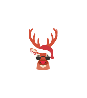 Cool Reindeer Rudolph model negru pe tricou