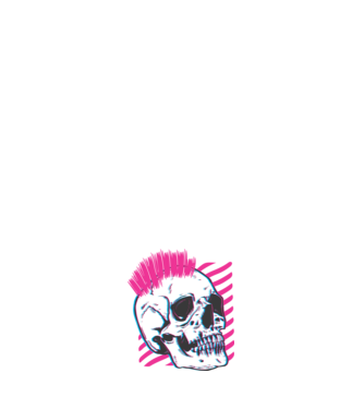 Craniu Punk model negru pe tricou
