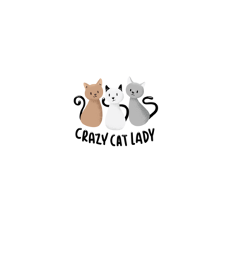 Crazy Cat Lady - fată nebună cu pisică model alb pe tricou