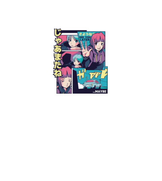 Anime Vaporwave See you Later model alb pe tricou