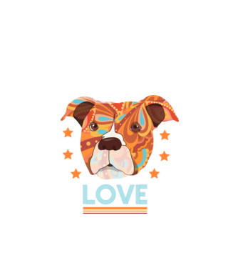 Dragoste Pitbull model negru pe tricou