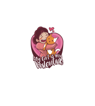 'Pisica mea este dragostea mea Tricou drăguț pentru Valentine''s Day' model roz deschis pe tricou