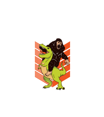 Dinozaur Yeti model alb pe tricou