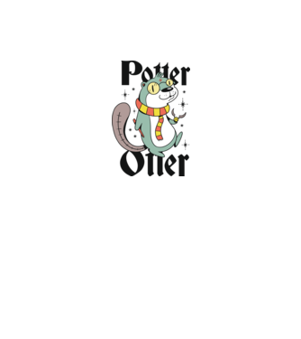 Potter Otter Vidra model alb pe tricou