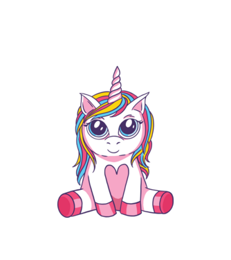 Unicorn drăguț model alb pe tricou