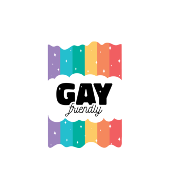 Gay friendly model alb pe tricou