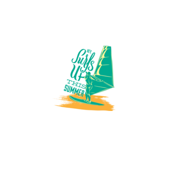 Surfs up this summer model negru pe tricou