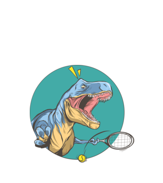 Dinozaur T-rex Tenis model alb pe tricou