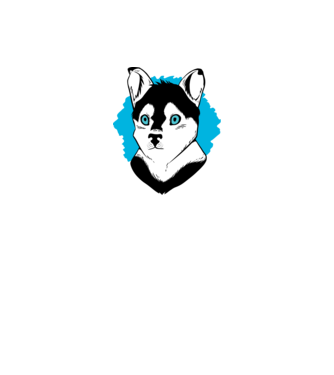 Câine Pomsky model alb pe tricou