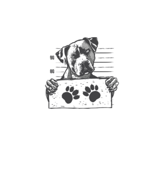 Staffordshire Terrier Închisoare model alb pe tricou