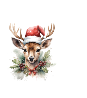 Festive Reindeer model albastru deschis pe tricou