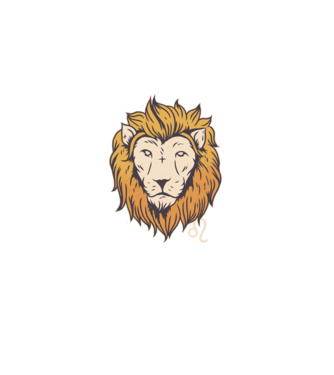 Lion head Horoscope model albastru deschis pe tricou