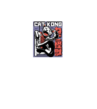 Cat Kong model alb pe tricou