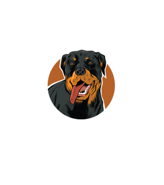 Tricou cu Câine Rottweiler model negru pe tricou