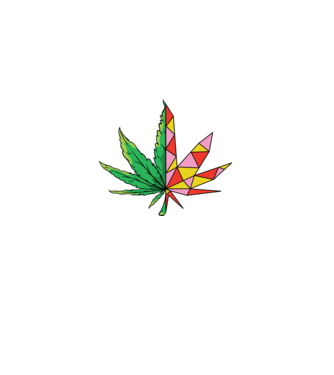 Frunză de marijuana model alb pe tricou