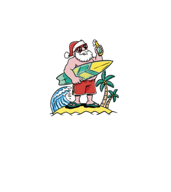 Santa Claus Summer model alb pe tricou