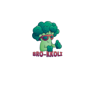 Broccoli model alb pe tricou