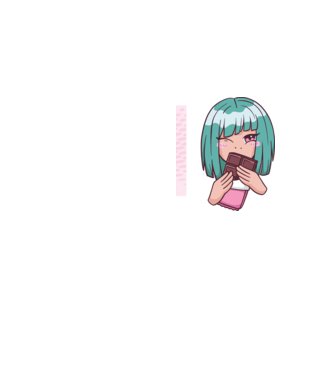 Anime fată cu ciocolată model galben neon pe tricou