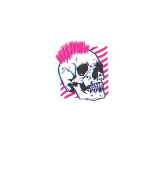 Craniu Punk model negru pe tricou