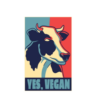 Yes, Vegan model alb pe tricou