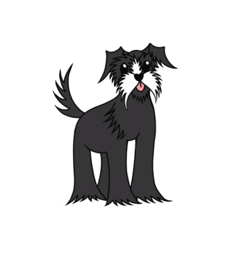 Desen Schnauzer model alb pe tricou