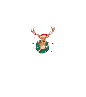 Oh deer, Christmas is here model negru pe tricou