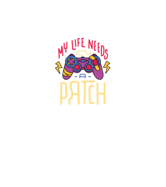 My life needs a patch Gamer model negru pe tricou