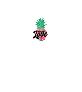 Ananas Tropical Love model alb pe tricou