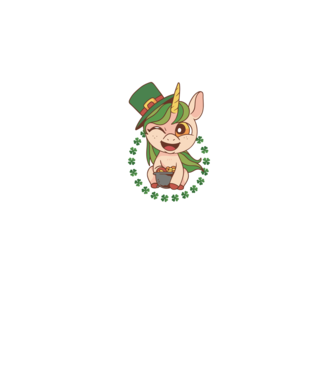 St Patrick Unicorn model albastru închis pe tricou