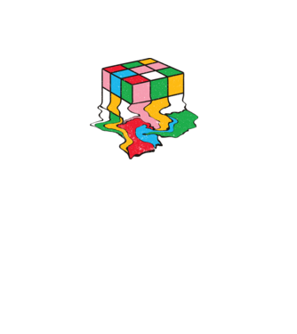 Cub Rubik topindu-se model negru pe tricou