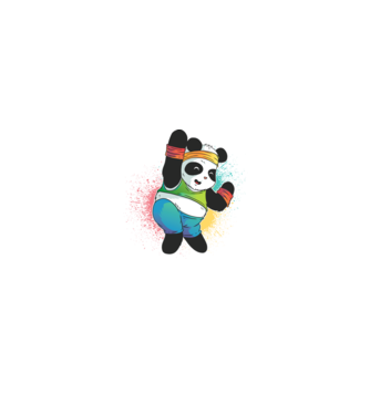 Panda drăguț Zumba model negru pe tricou