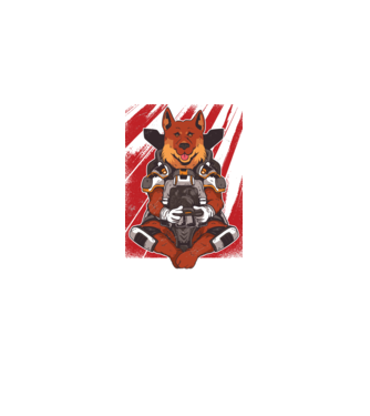 Gamer Ciobănesc german Apex model gri pe tricou