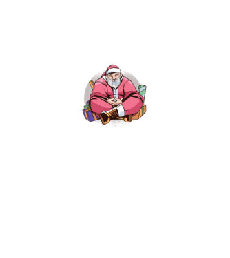 Santa Meditație model negru pe tricou