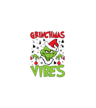 Grinchmas Vibes - Grinch model negru pe tricou