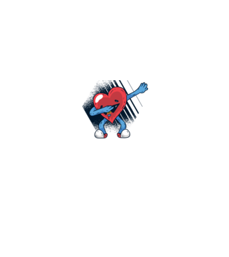 'Inimă DAB Floss Heart tricou amuzant pentru Valentine''s Day' model alb/roșu pe tricou