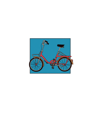 Bicicletă Camping model alb pe tricou