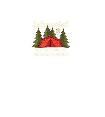 Camping Introvertit model negru pe tricou