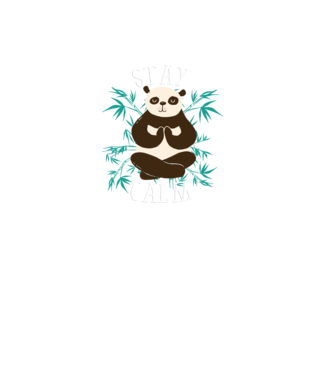 Stay Calm Panda meditație model negru pe tricou