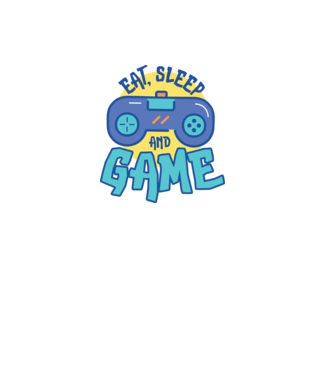 Eat Sleep and Game model alb pe tricou