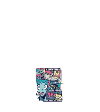 Anime Vaporwave Benzi desenate Skateboard model alb pe tricou