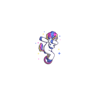 Unicorn pe monociclu model negru pe tricou